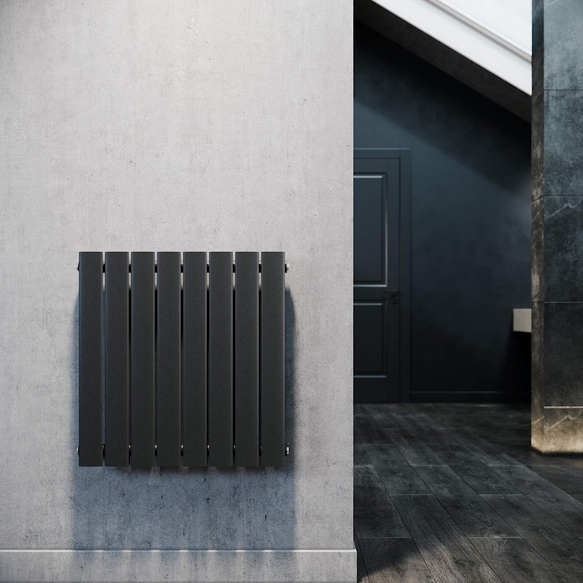 Paneelradiator Horizontaal - Design Radiator Vlak - Woonkamer Verwarmen - Hoge Warmteafgifte - 630 x 616 mm - Antraciet