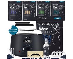 JHust® Professionele Wax Apparaat - Wax Verwarmer - Wax Beans - Zwart + Extra 1KG Wax Bonen - Ontharing Set
