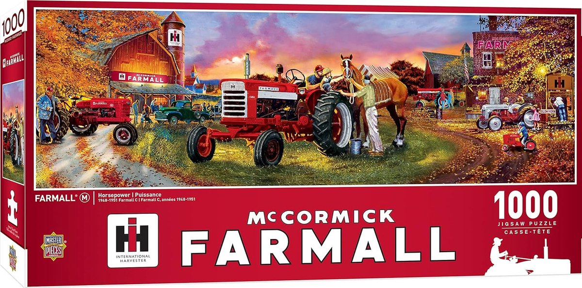 Puzzel 1000 Stukjes - Klassieke Tractor en Boerderij Scène - Uitdagend Plezier