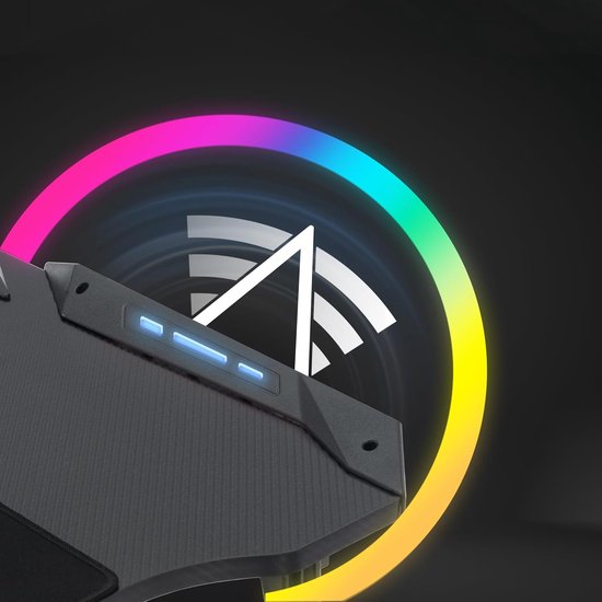 Ruime Gamingtafel met LED-Verlichting, Koptelefoonhaak en Bekerhouder — afbeelding 4