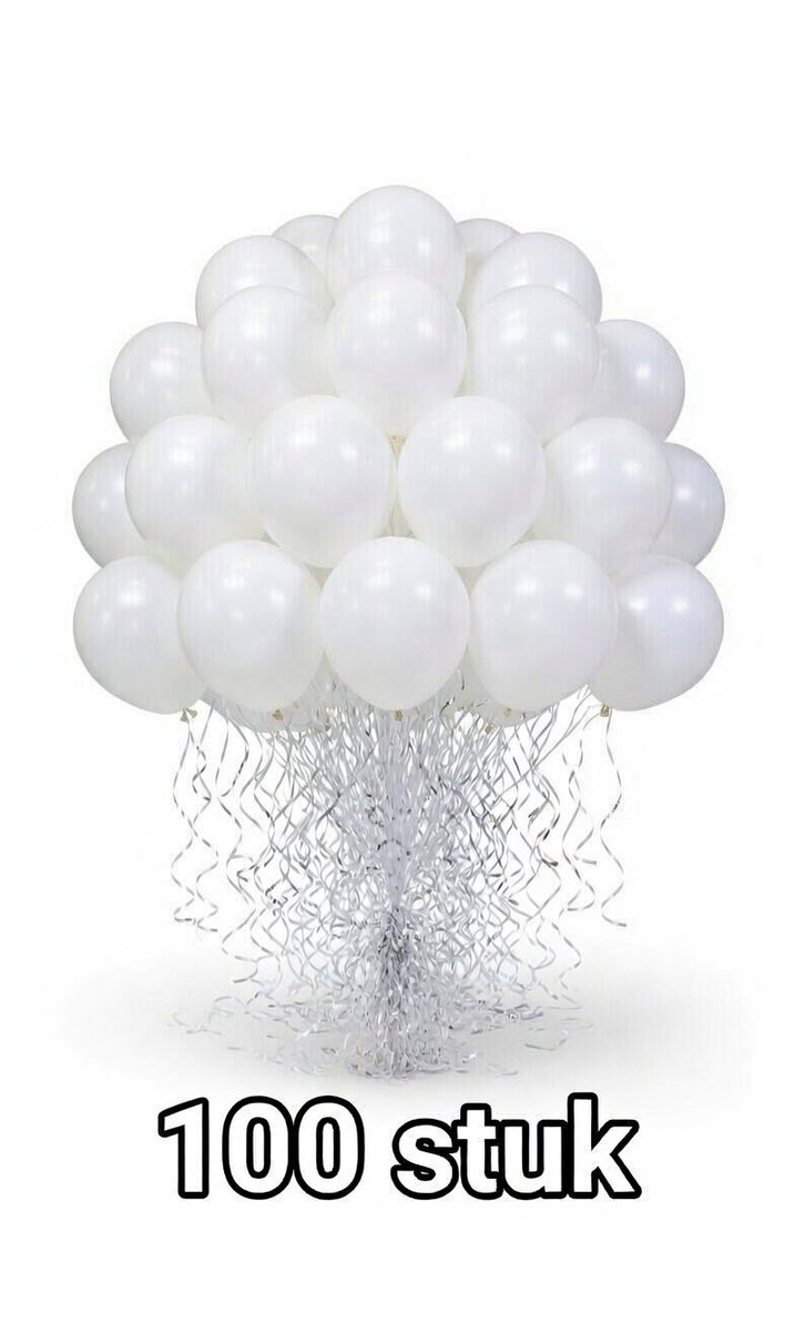 Witte Ballonnen – 100 stuks – 12 inch – Latex – Geschikt voor Helium & Lucht – Feest & Decoratie