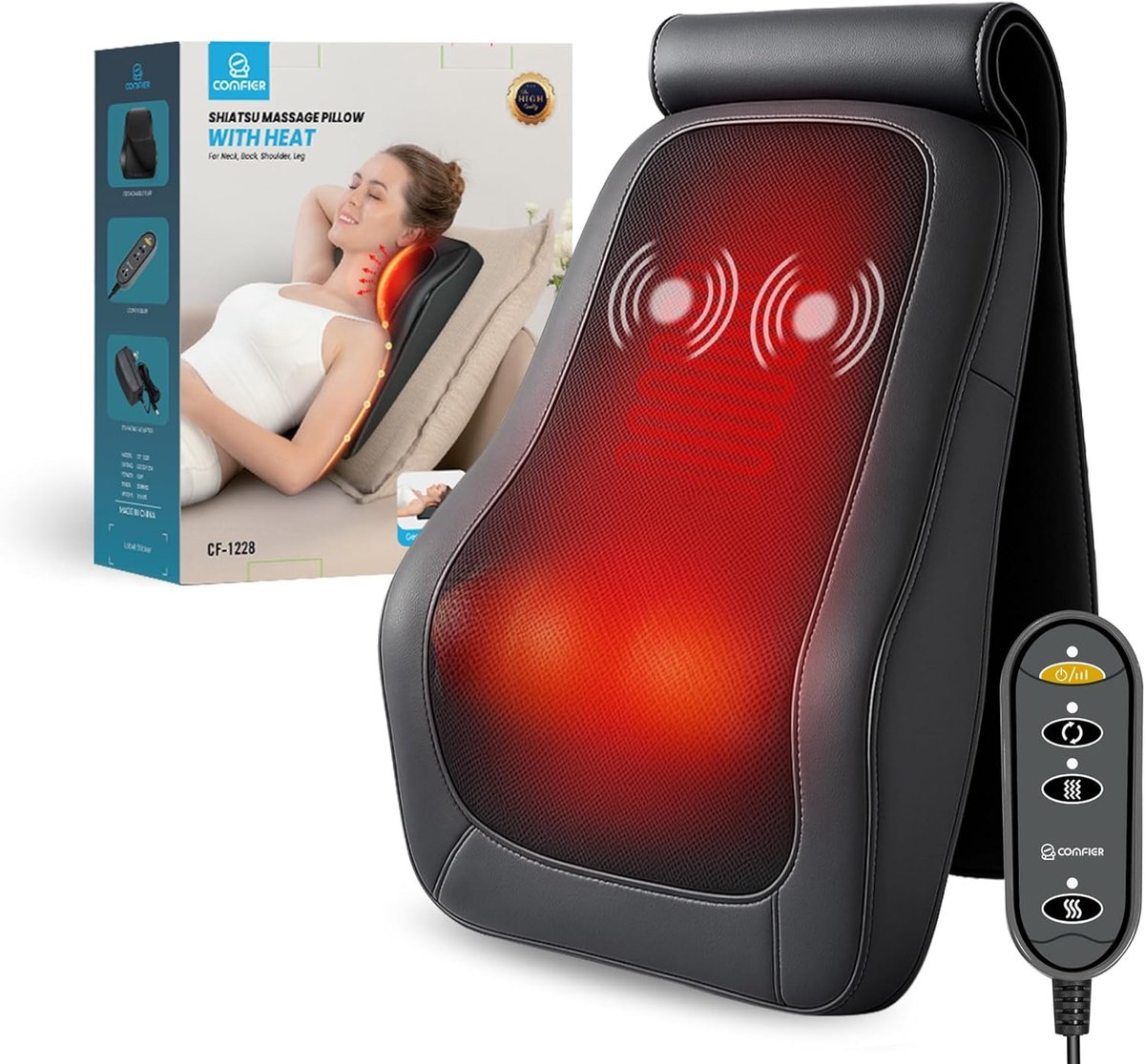 Shiatsu Massageapparaat met Warmte voor Nek, Rug en Benen