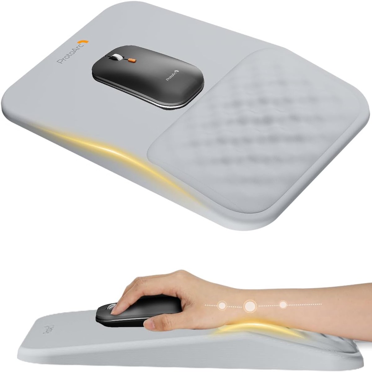 Ergonomische muismat met comfortabele polssteun van Lycra stof