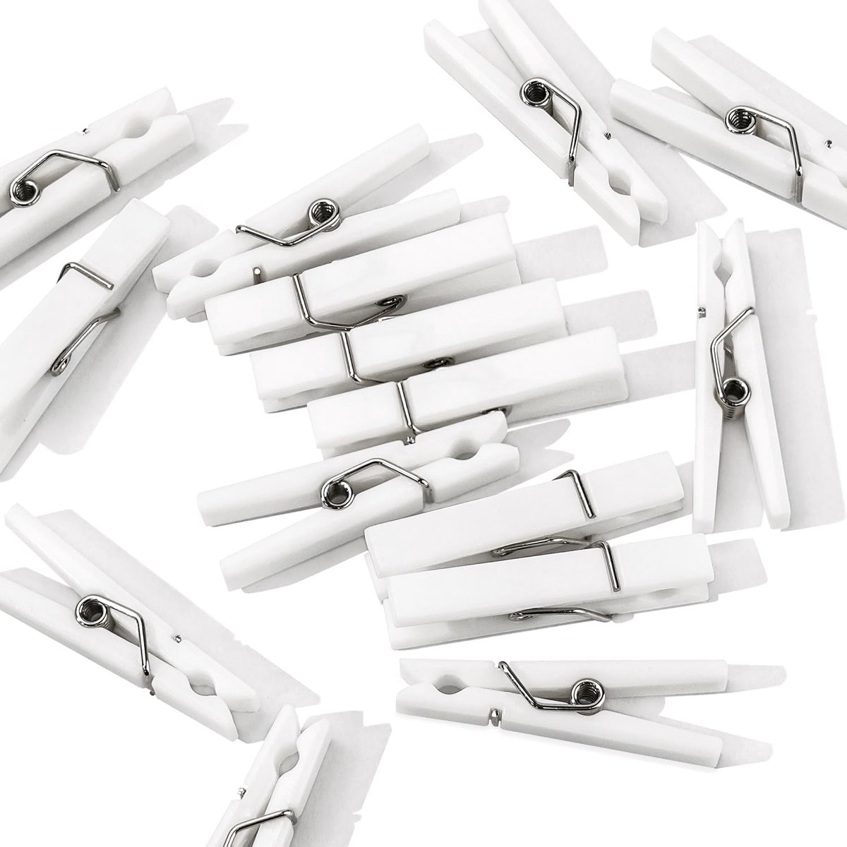 60 Mini Wasknijpers voor Handwerk en Decoratie (Wit)
