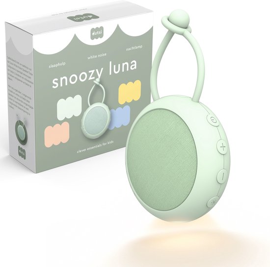 Machine à bruit White Dutsi pour bébés – Snoozy Luna - 10 sons, veilleuse et minuterie