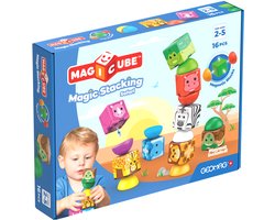 Geomag MagiCube Stacking Safari - Blocs magnétiques à empiler pour tout-petits - 16 pièces - À partir de 2 ans