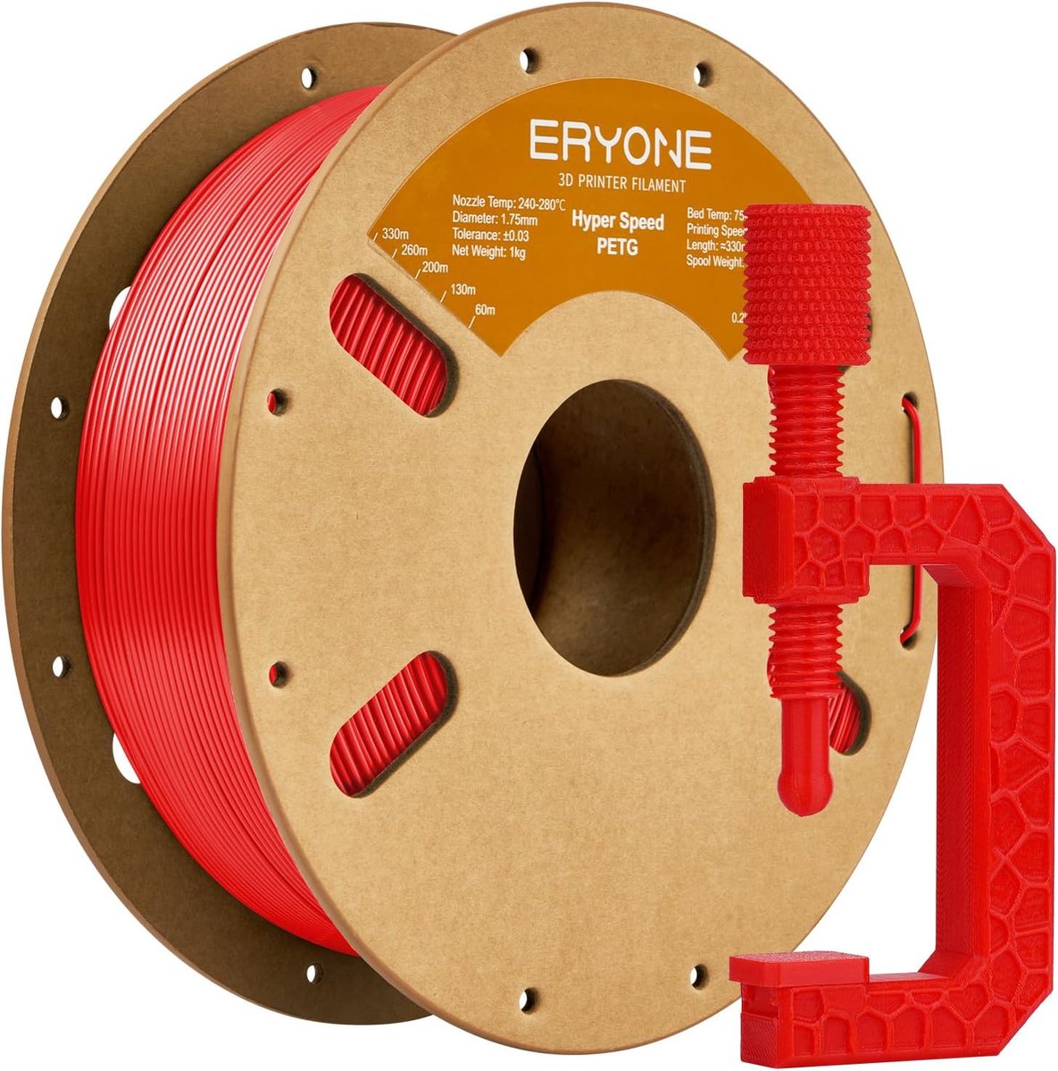 3D Printmateriaal - PETG Filament - Hoge Snelheid Printen - Precisie 0.03mm - 1kg Spoel - Rood