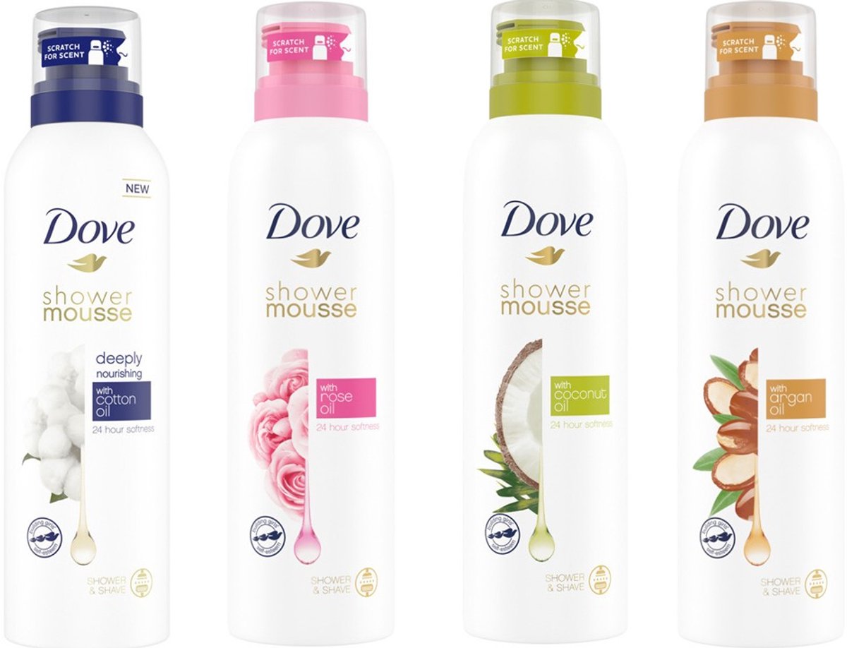 Dove Shower Mousse Mix - Voordeelverpakking 4 x 200 ml