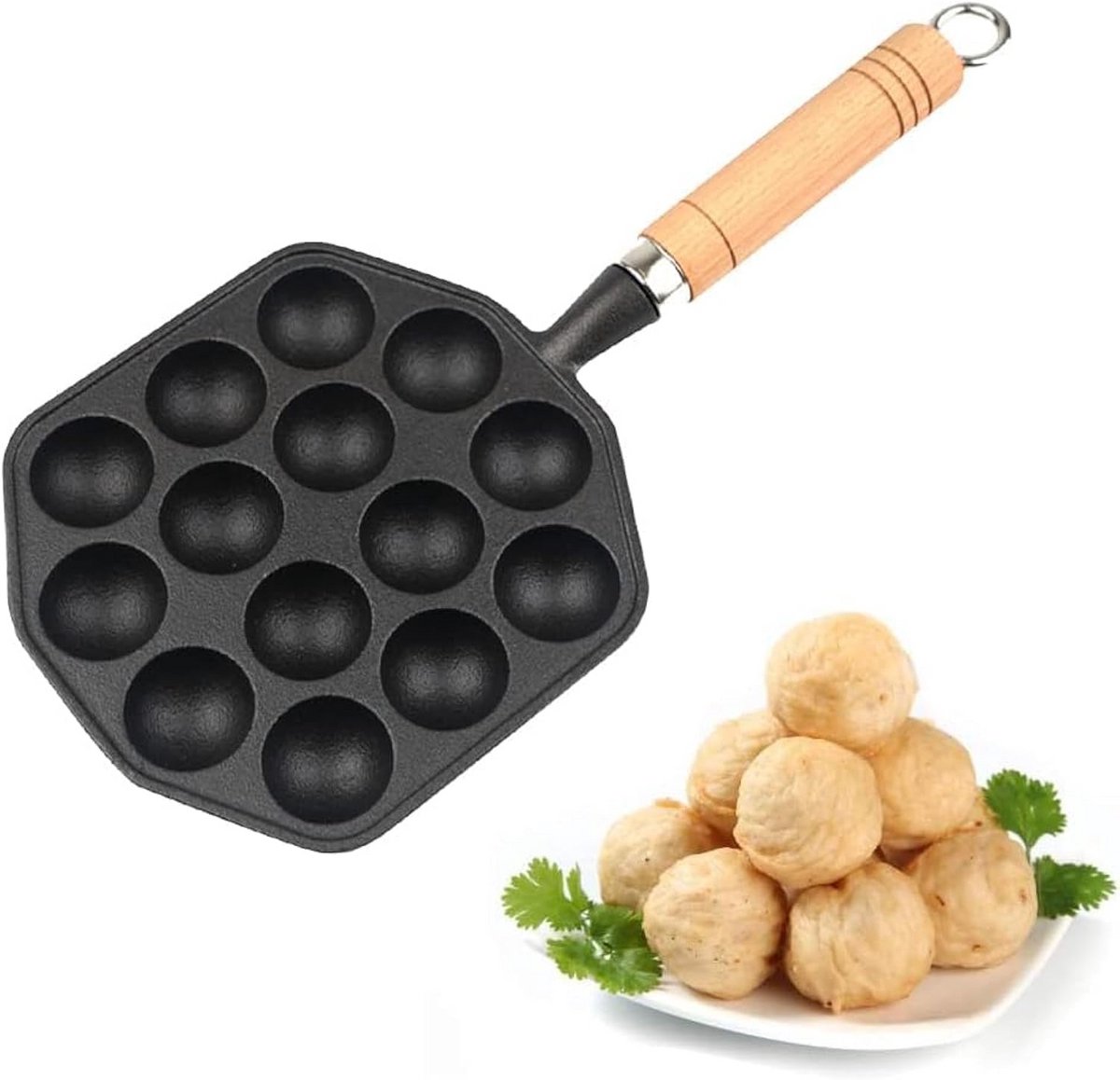 Takoyaki Pan - Octopus Ball Maker - Thuis Bakken - 14 Gaten Grill - Afneembare Handgreep
