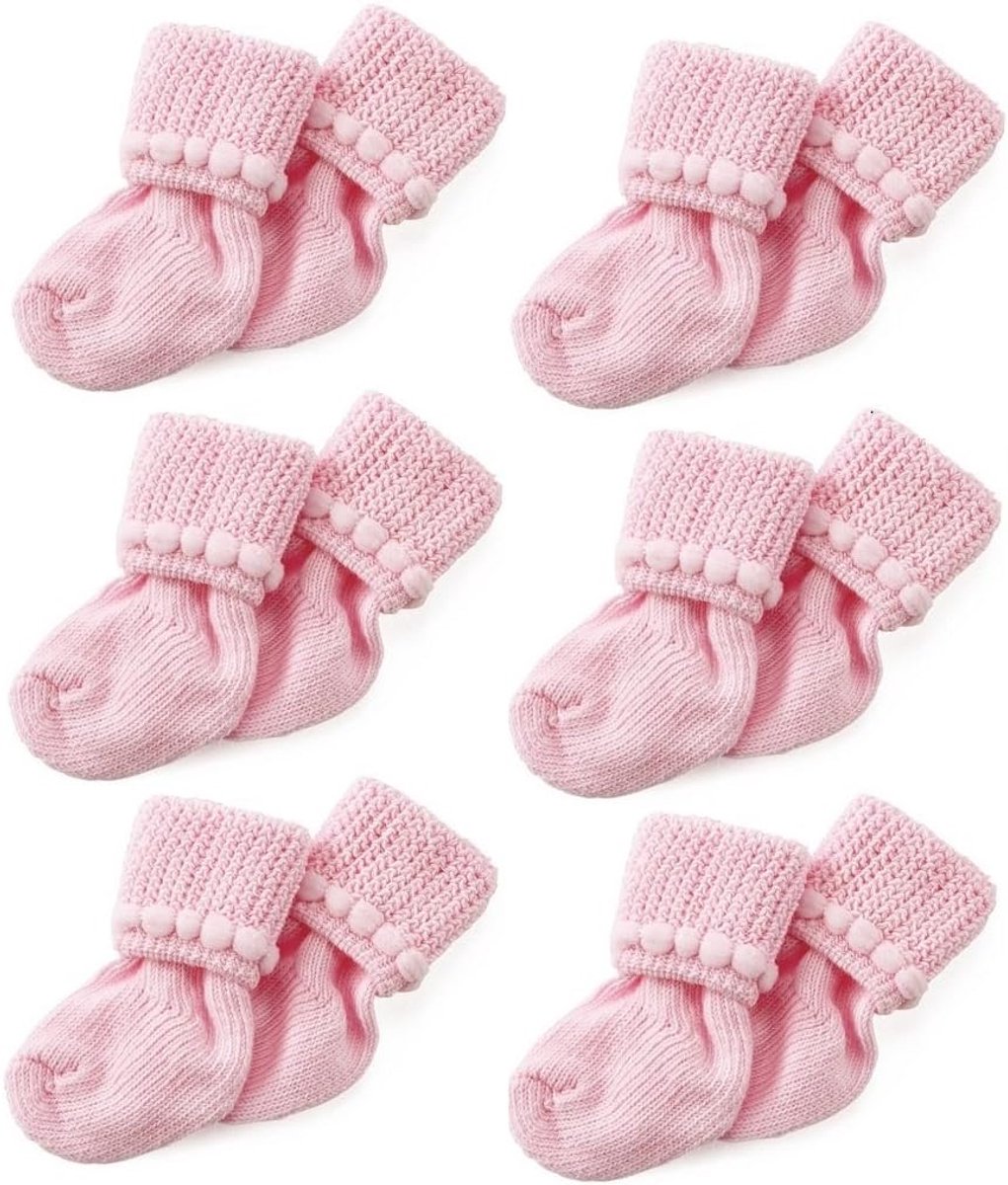 Set van 6 Paar Zachte Katoenen Babysokken voor Pasgeborenen Jongens en Meisjes