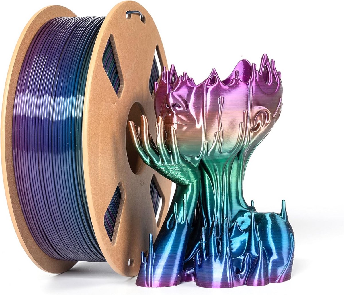 Zijde Gloed PLA Filament 1,75 mm Regenboog Kleurverloop voor 3D Printer 1 kg