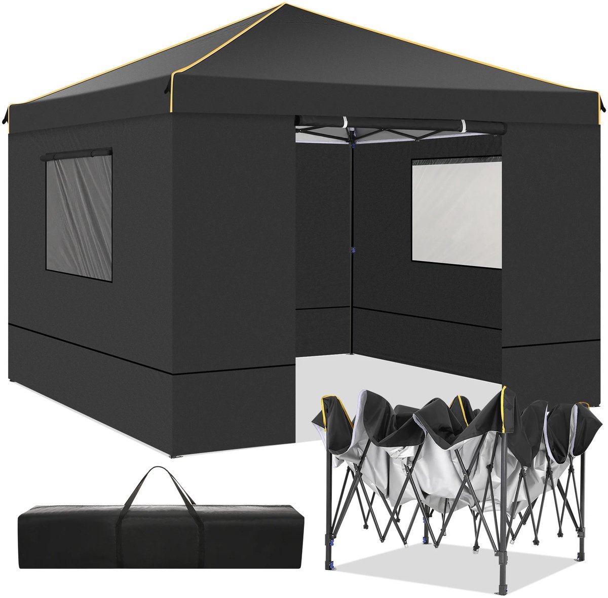 Cellista Partytent 3x3 m - Opvouwbare Partytent - Pop Up Partytent Waterdicht - Tuintent met Zijwanden - Luxe feesttent - Anti-UV Oxford Doek - 9 m² Overkapping