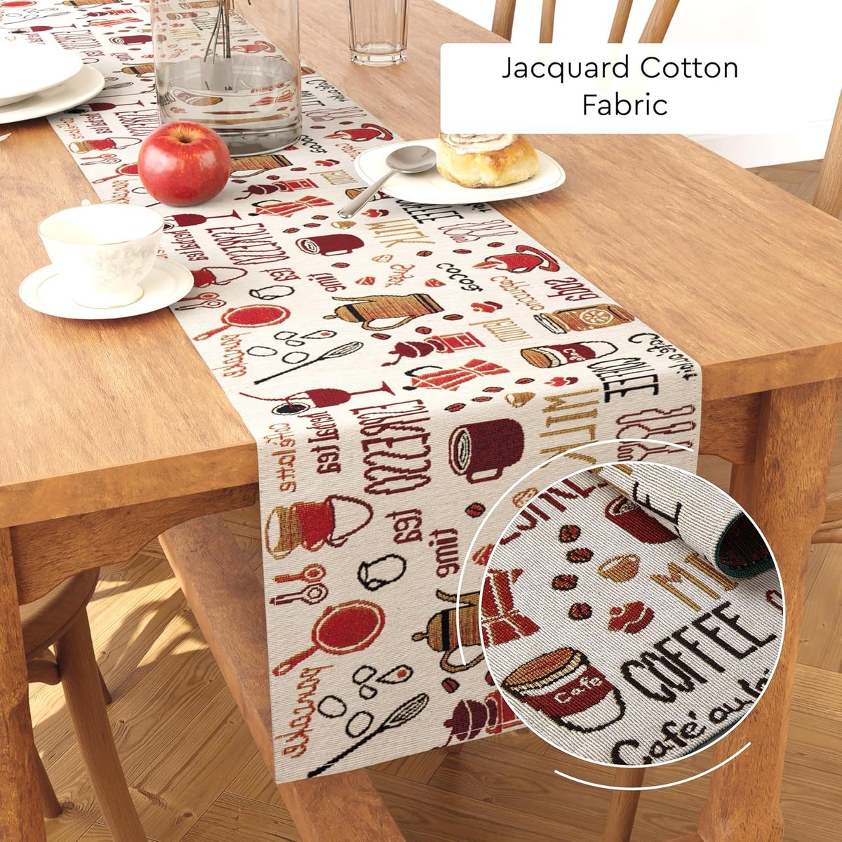 Decoratieve Tafelloper Jacquard Geweven voor Eettafel (32x200 cm) - Wasbaar