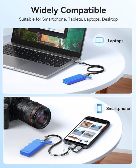 Externe SSD Schijf - Snelle Opslag - Bestanden Overzetten - Compact Ontwerp - 512 GB - Blauw — afbeelding 5