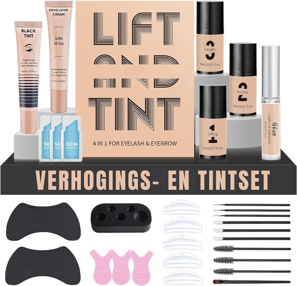 Florixa® Wimperlifting set - Wimperlift - Wimpers - Zwart - 18cm x 14cm x 4cm