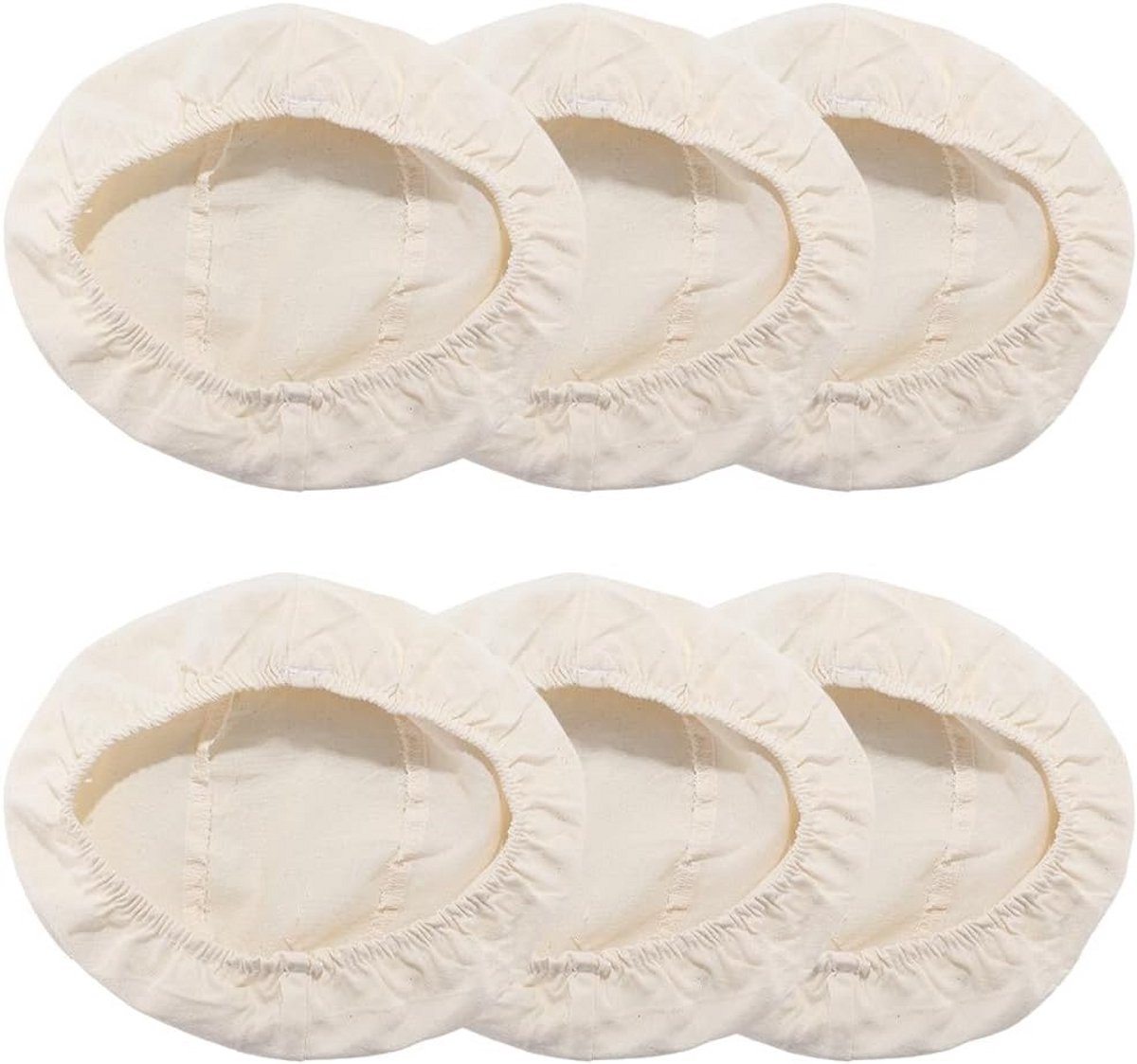 6x Brood Proofing Doek Voering voor Rond Banneton Mand - Natuurlijk Linnen voor Zuurdesem Bakken