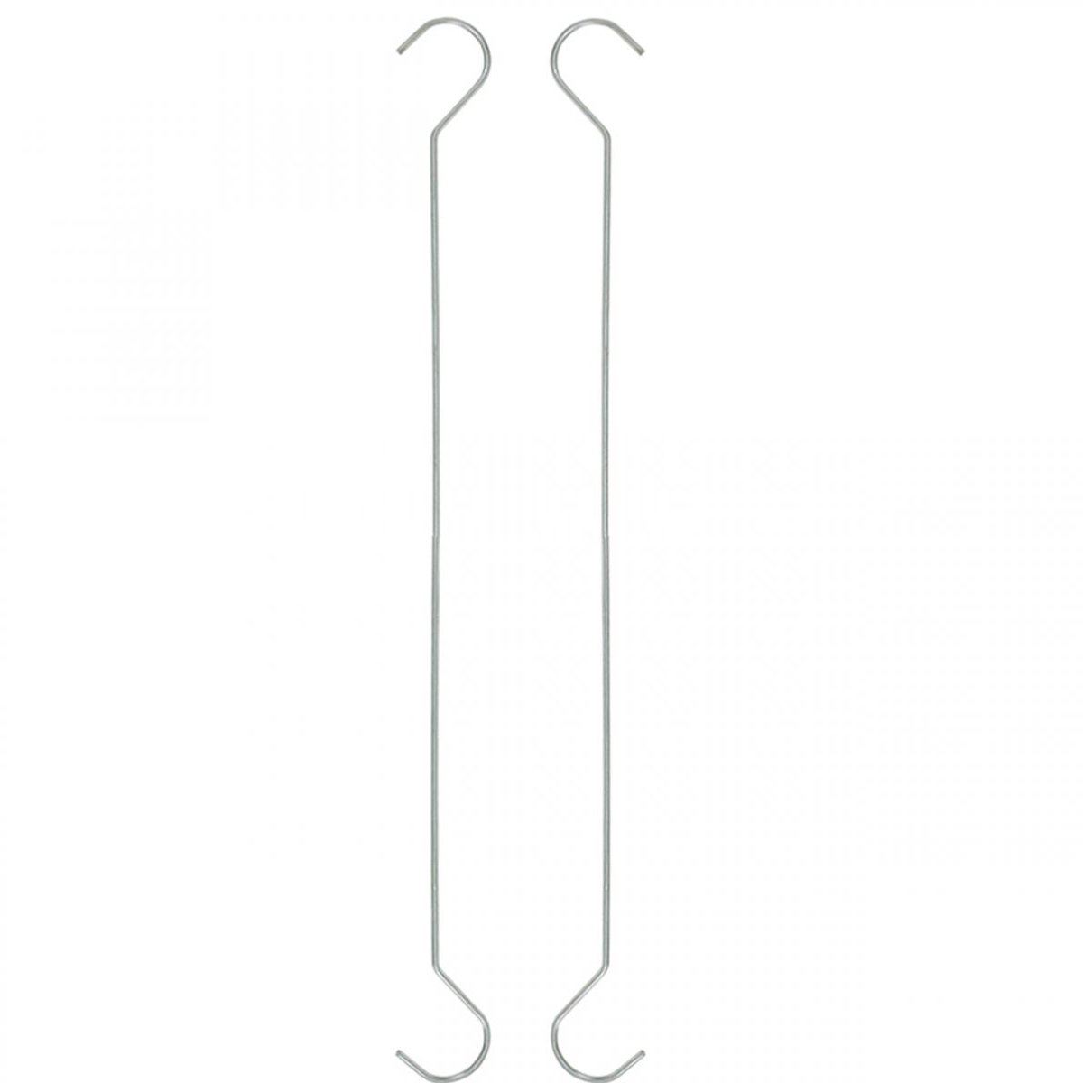 Metalen haak, dubbele haak zilver M L30cm 5st