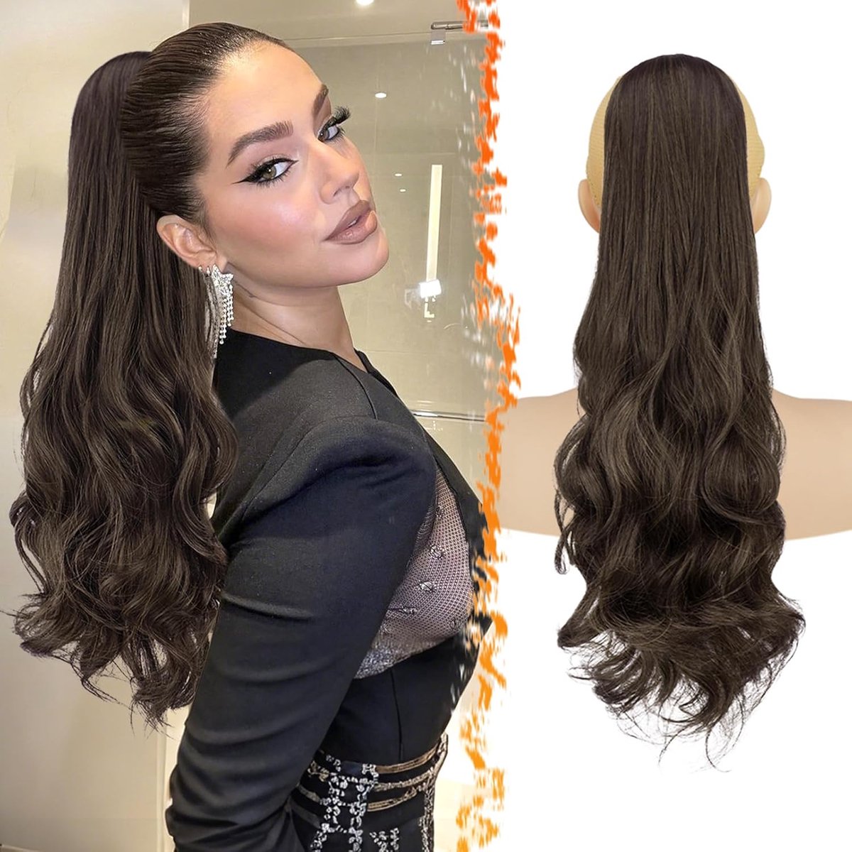 Golfjes Haarstuk Verlenging Clip In Staart Natuurlijke Look Synthetisch