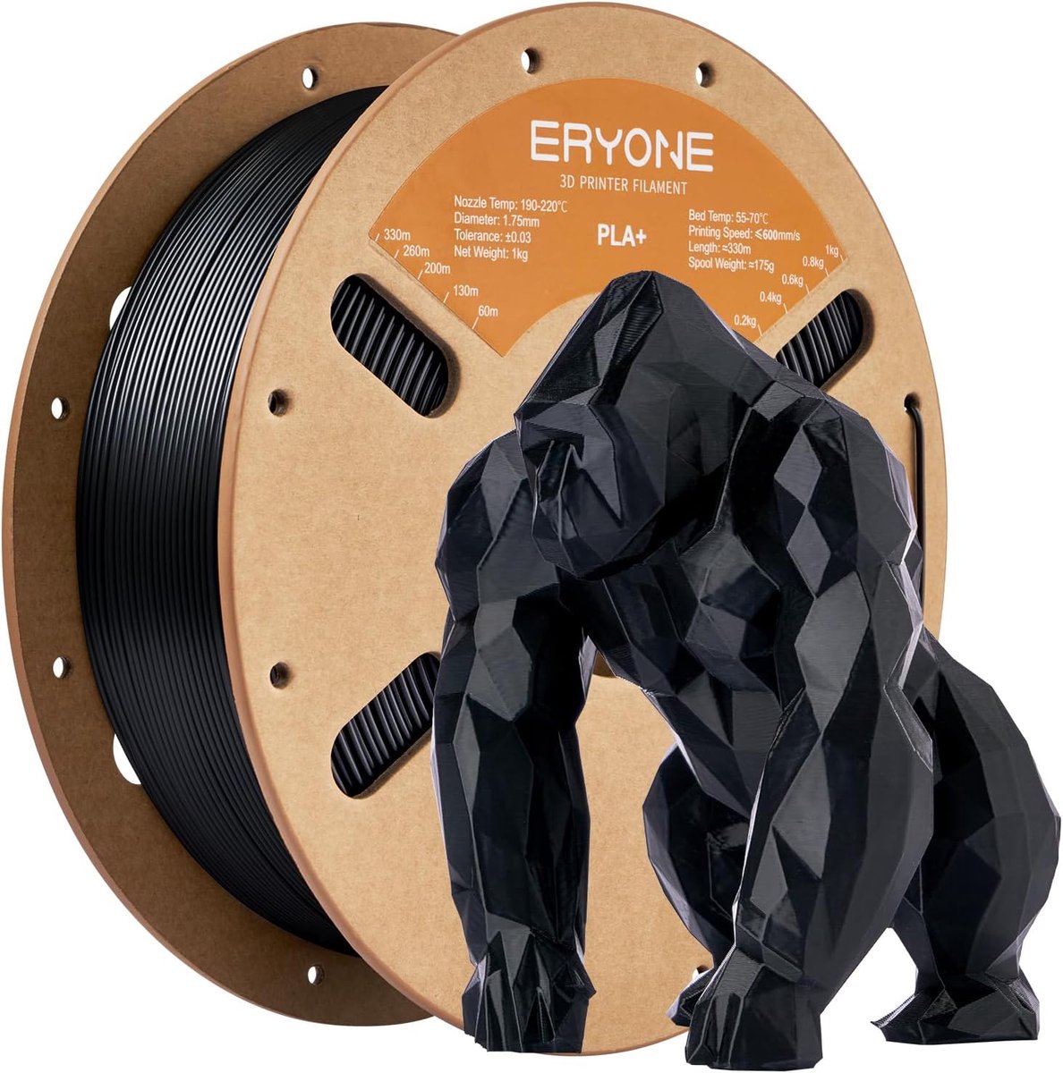 3D Printer Filament - PLA Plus Draad - Modellen Printen - Verbeterde Taaiheid - 1.75 mm 1 kg - Zwart