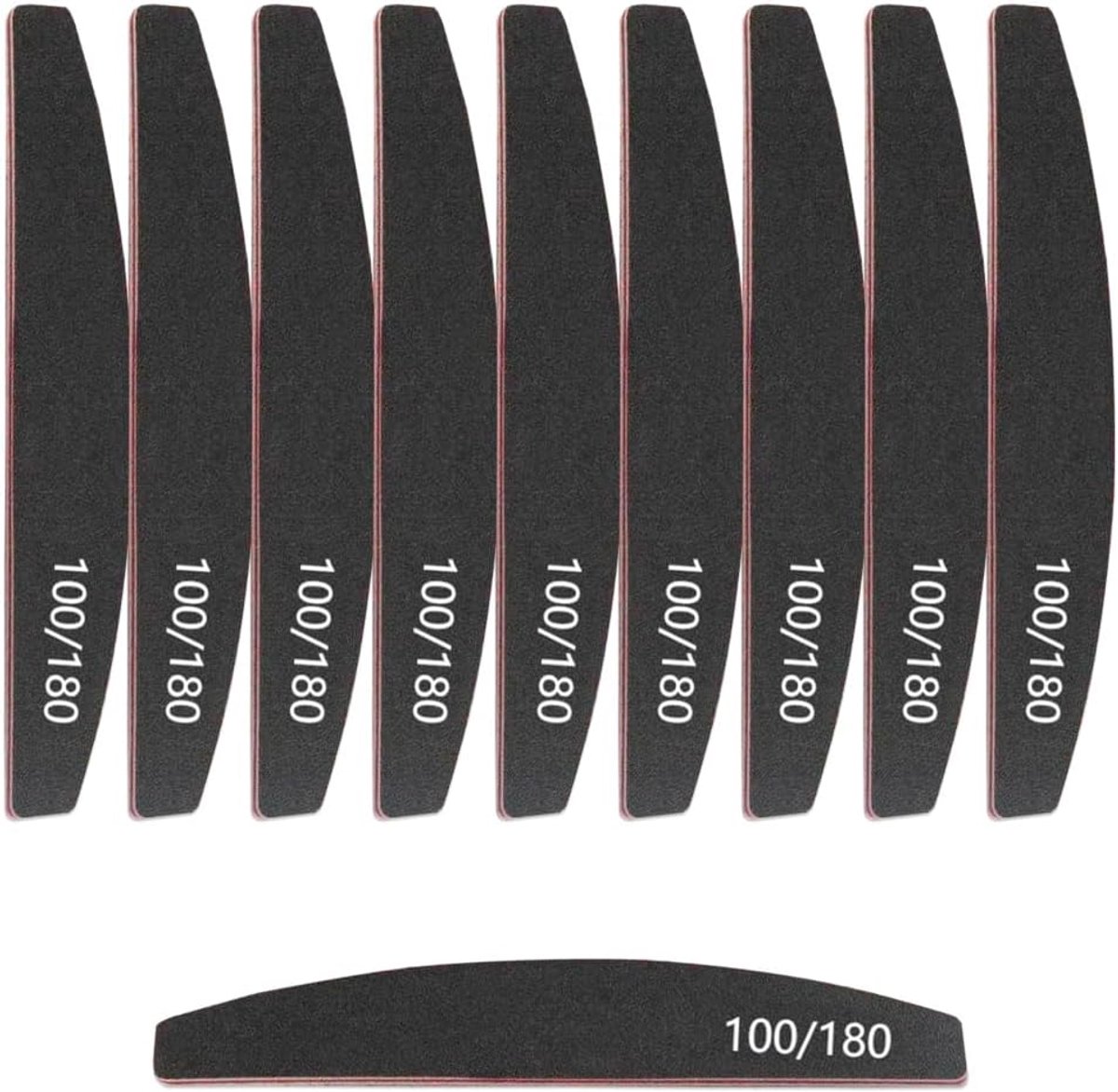 10 Stuks Professionele Nagelvijlen 100/180 Dubbelzijdig Manicure en Pedicure