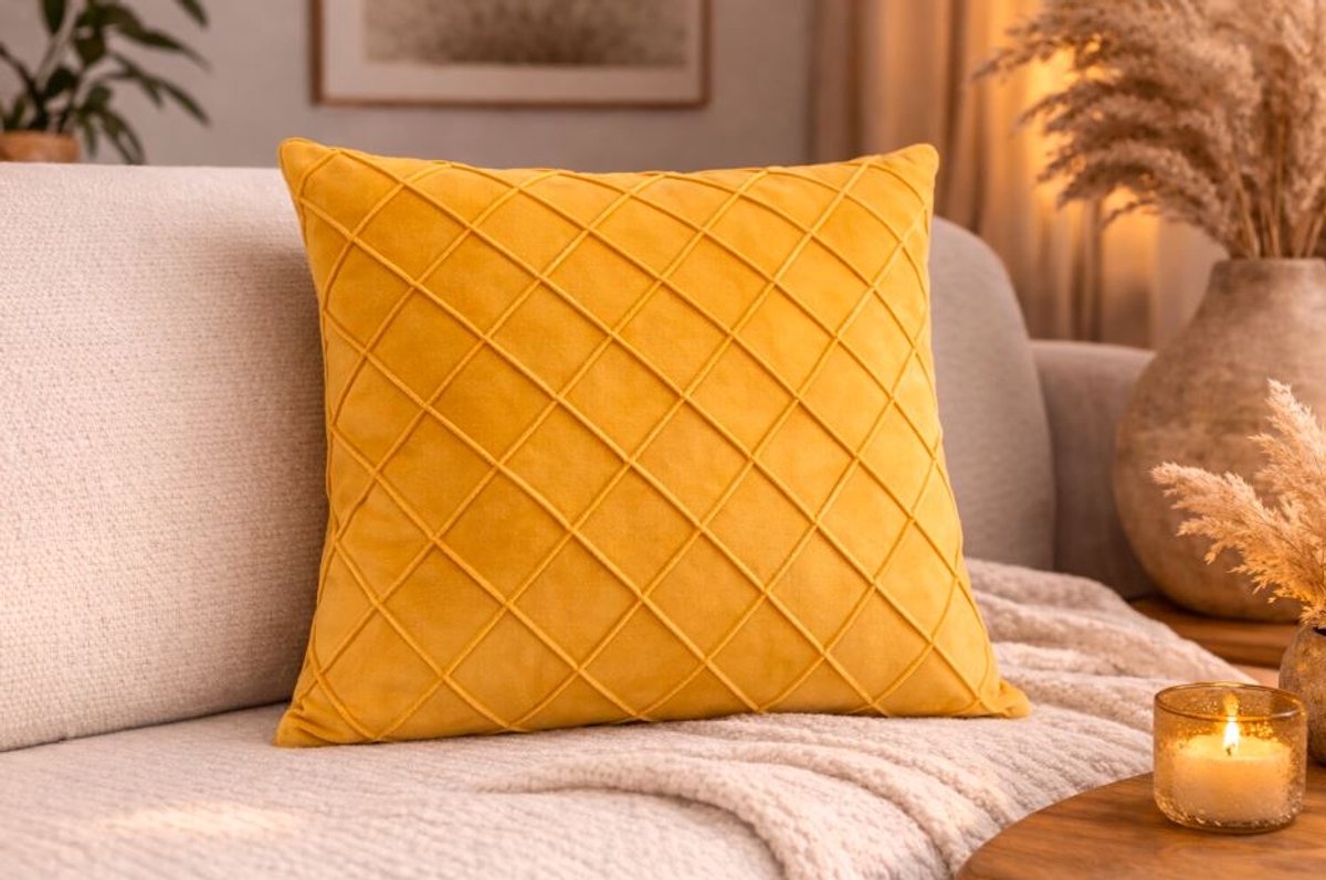 Velvet Cross kussenhoes - Fluweel - Sierkussenhoes - Sierkussen - 45x45 cm