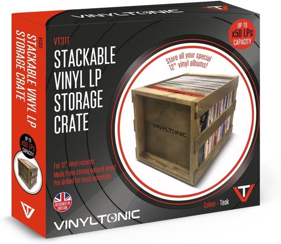 Lp Box Hout Stapelbare Vinyl Opbergbox voor LP's - Duurzame Houten Crate | bol