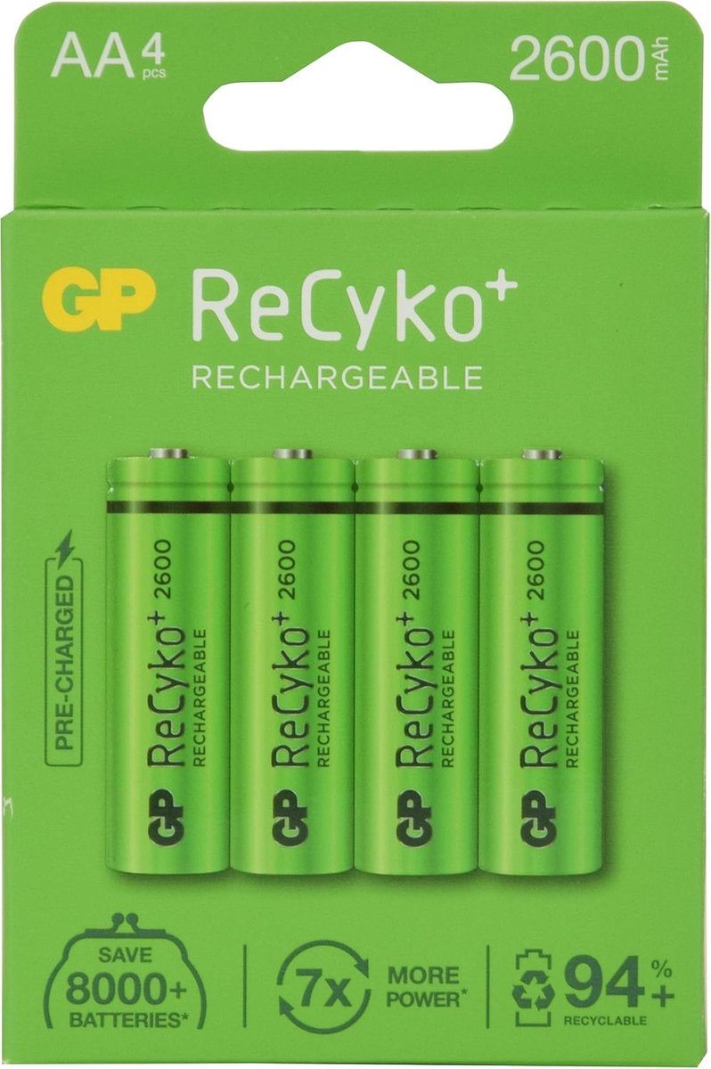 Oplaadbare AA Batterijen - Accu's Set - Apparaten Voeden - Hoge Capaciteit - 4 Stuks
