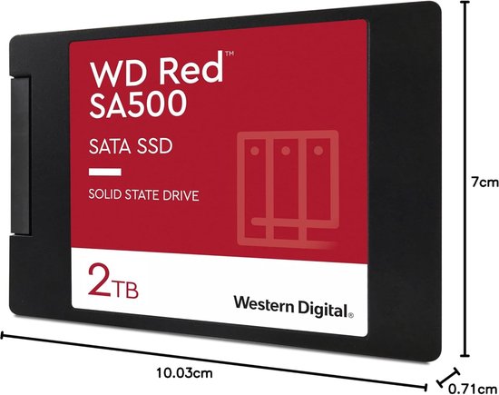 Interne SSD - Opslagstation - NAS Caching - 24/7 Gebruik - 25 inch - Rood van Merkloos — afbeelding 3