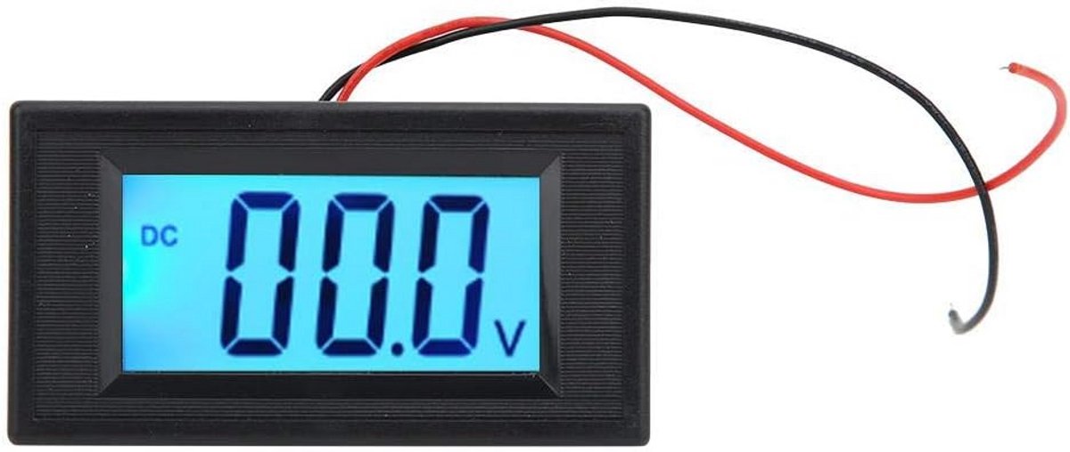 Digitale Voltmeter - Spanningstester LCD - Accu Status Controleren - Tweedraads Directe Meting - DC40V-100V - Zwart