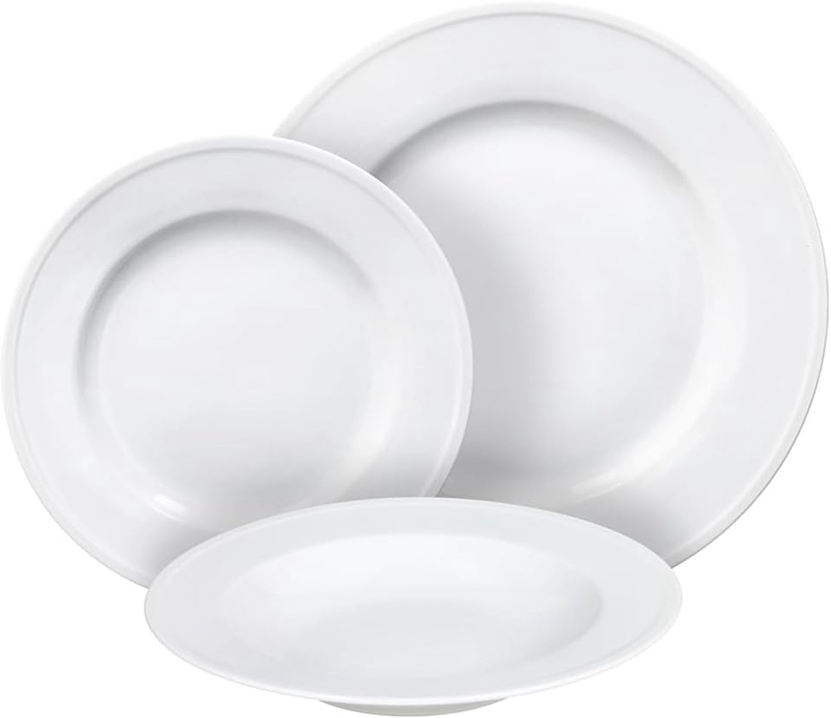 18-delig Wit Porseleinen Tafelservies voor 6 Personen