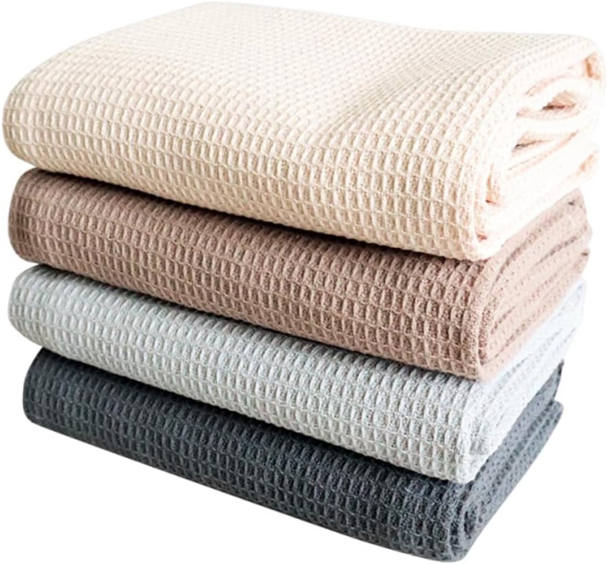 Set van 4 Katoenen Keukendoeken met Wafelstructuur (35x35 cm) - Zeer Absorberend