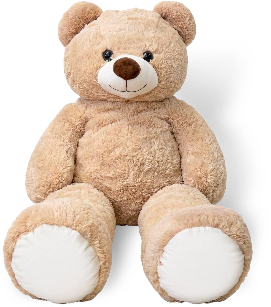 YellowPack XXXL Knuffel beer 150 cm Beige – Grote Teddybeer – Mega Knuffelbeer – Zachte Pluche Knuffel – Grote Knuffelbeer Cadeau voor Kinderen — afbeelding 6
