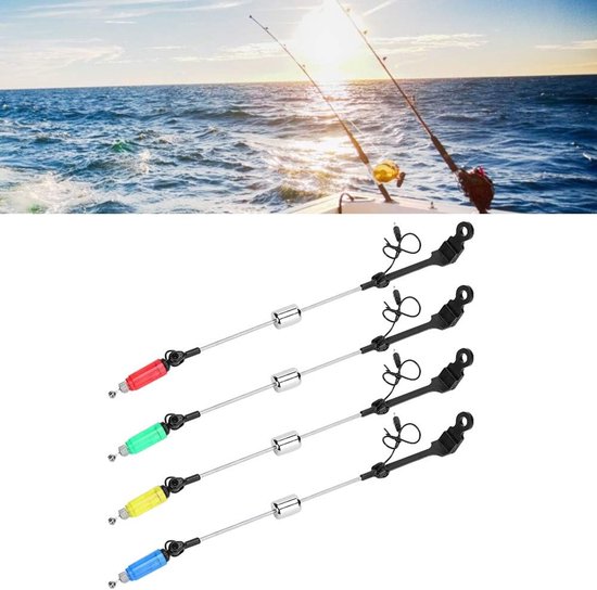 Vis beetindicator - Hengel alarm - Vissen in het donker - Visuele en geluidssignalen - 22.5 cm lengte - Rood — afbeelding 2