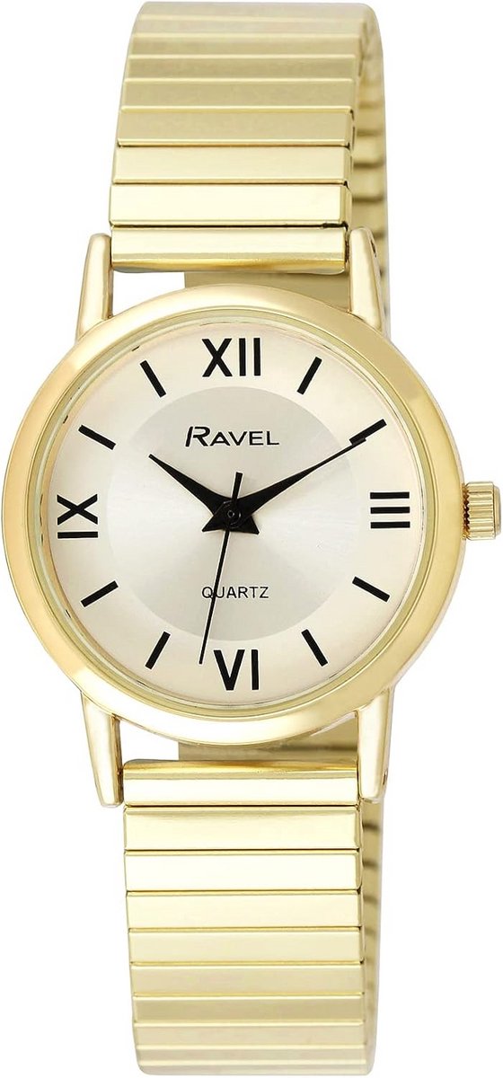 Klassiek Rond Horloge - Dames Polshorloge - Dagelijks Gebruik - Romeinse Cijfers - 27mm Kast - Goudkleurig