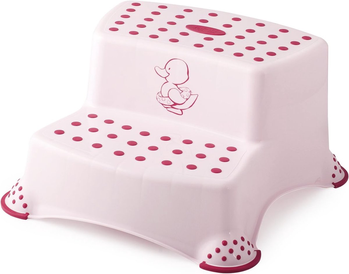 Kinderen Trapkrukje 2 Treden - Antislip Badkamer Krukje Roze