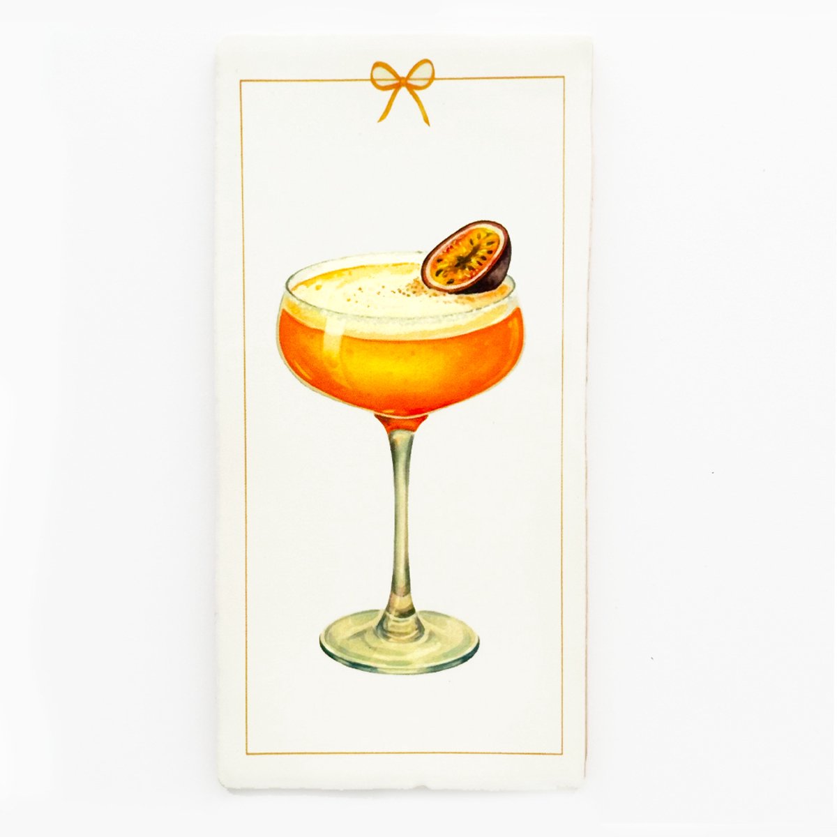 Snoes Cadeautegeltje - Pornstar Martini Cocktail - Aquarel - 15 x 7,5 cm - Inclusief Plakhaakje
