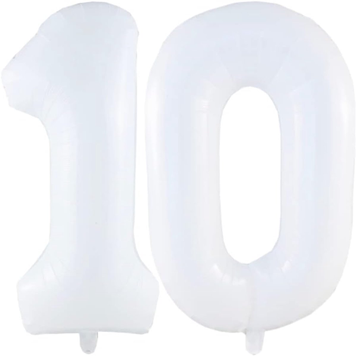 XXL Cijfer Ballon 10 Wit - Folieballon 10 Jaar Verjaardag Decoratie Helium