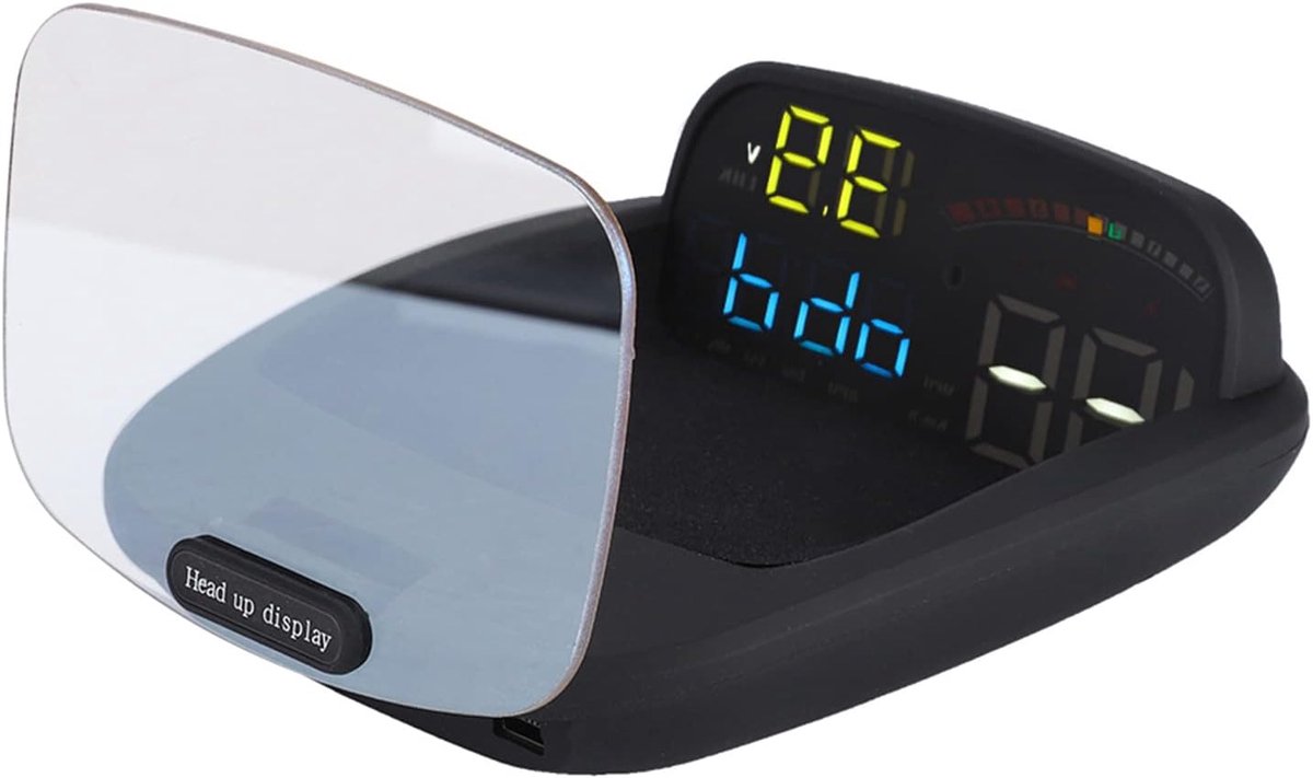Autocomputer Monitor - Head Up Display - Veilig Rijden - Dubbel OBD GPS Systeem - 7 Inch Scherm - Zwart