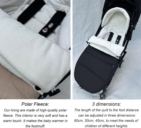 Universele Wintervoetenzak voor Kinderwagen - Warm, Waterafstotend & Zacht - Geschikt voor Babyzen YOYO en meer van Merkloos — afbeelding 5