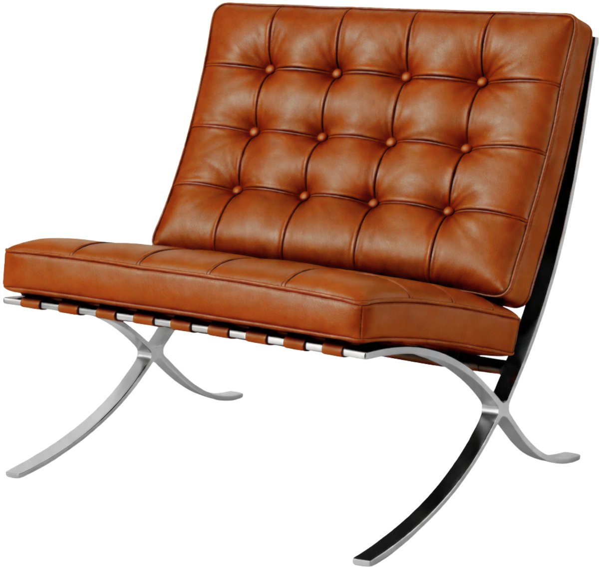 Oslo Chair - Cognac Bruin - Stoel - Fauteuil - Luxe Variant
