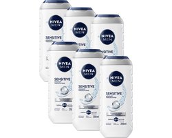 NIVEA MEN Sensitive Douchegel Mannen - 3-in-1 Shower Gel - Shampoo - Voordeelverpakking - 6 x 250 ml