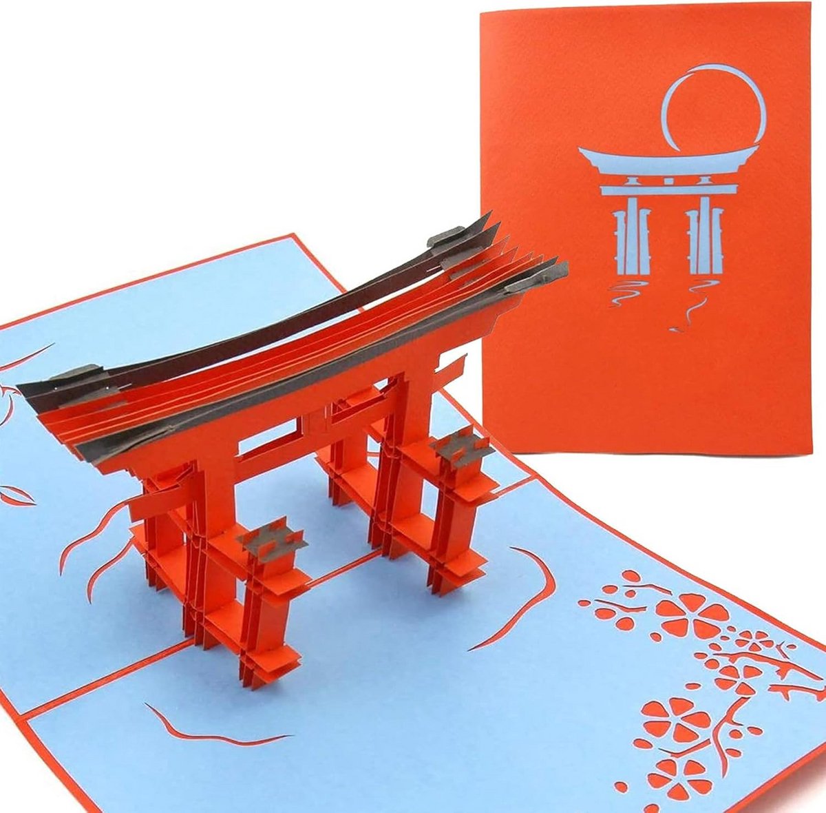 3D Pop-up Wenskaart Torii Poort Japan - Handgemaakt Papier voor Alle Gelegenheden