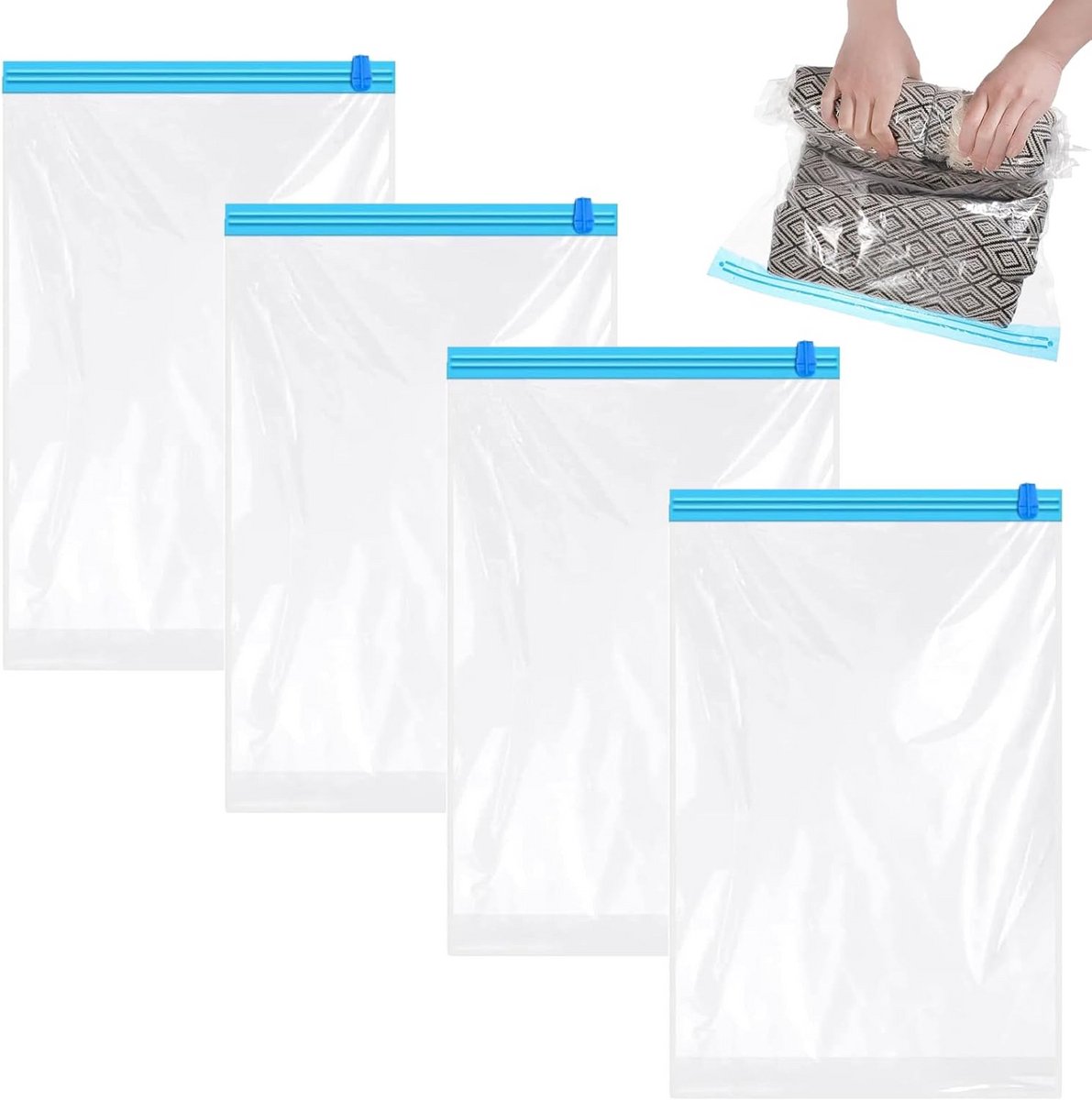 Set van 4 Vacuümzakken voor Kleding en Beddengoed (40x60 cm)