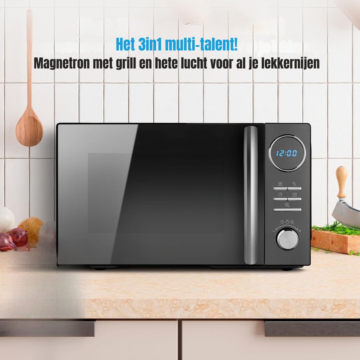 Aurixi® Heteluchtoven - Oven - Airfryer Oven - Zwart- 28cm x 47cm x 42cm – foto 5