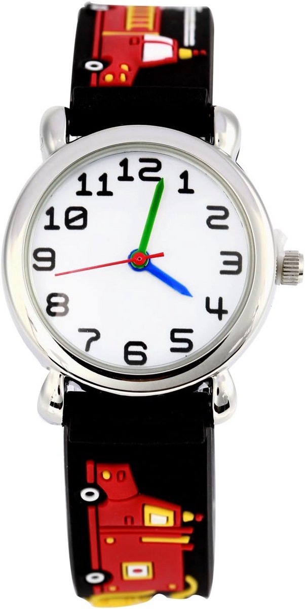 Kind Tijdloos Waterdicht Quartz Horloge met Cartoon Wijzerplaat en Siliconen Band