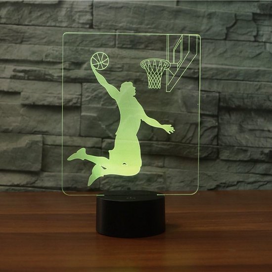 3D Optische Illusie Basketbal Nachtlamp LED Bureaulamp met Afstandsbediening en Touch — afbeelding 4