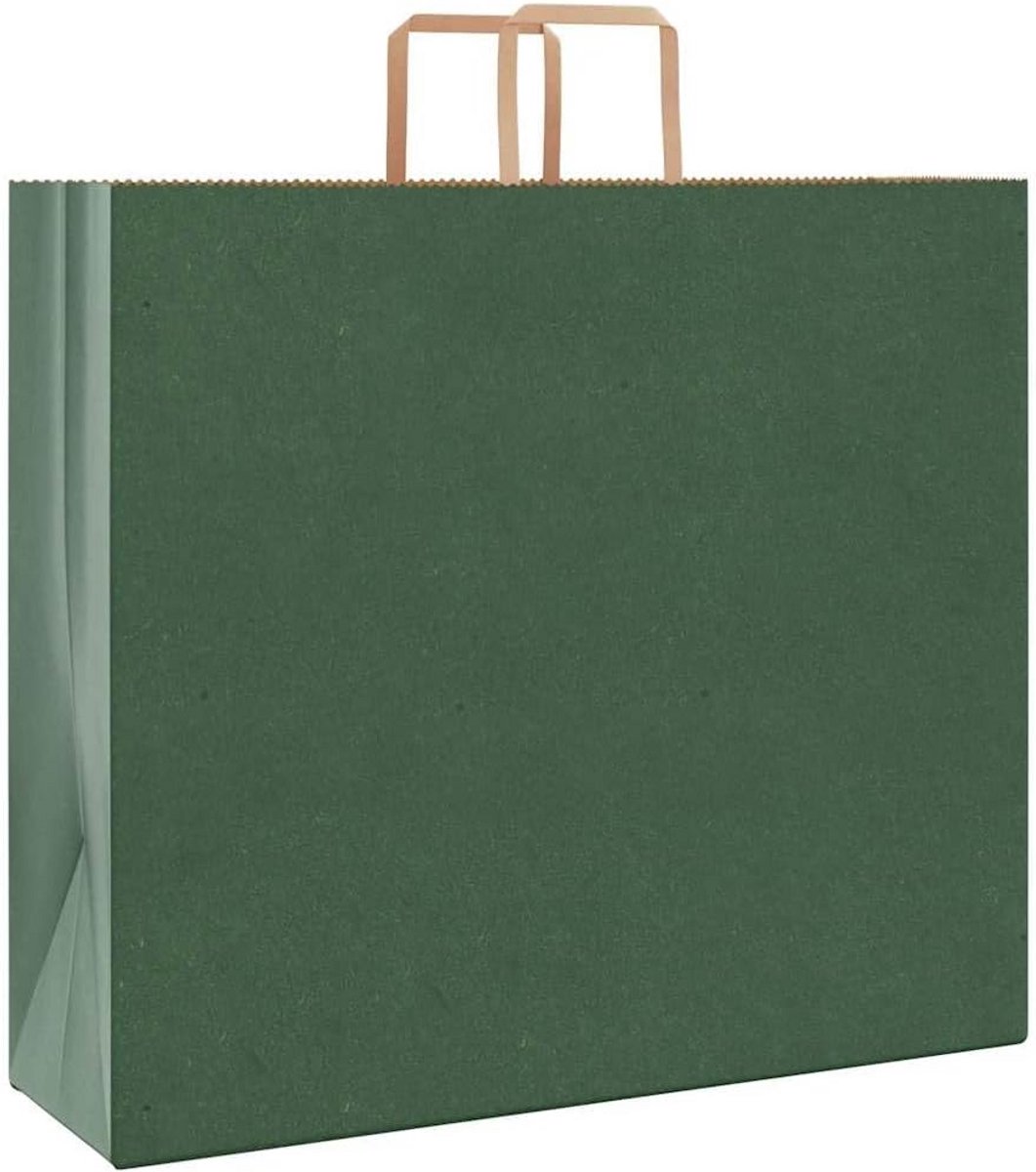 Set van 250 Groene Papieren Tassen met Handvatten - Sterke Cadeautas (54x15x49 cm)