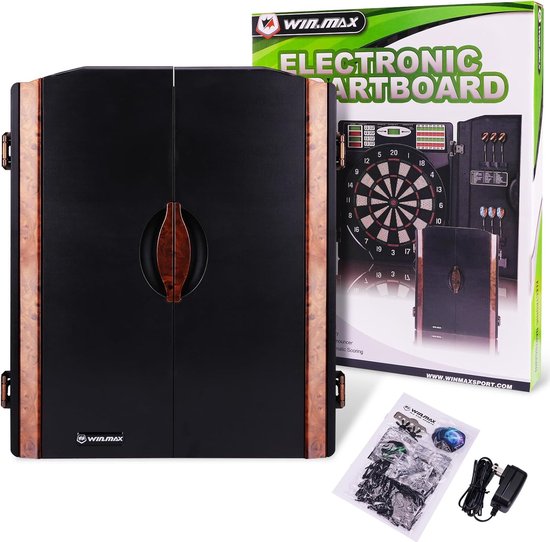 MELVRA Elektronisch Dartbord - Dartbord met Kast - LED Display - Digitaal - Inclusief 12 Softtip Darts - Dartset voor Volwassenen - Dartkabinet van MELVRA — afbeelding 2
