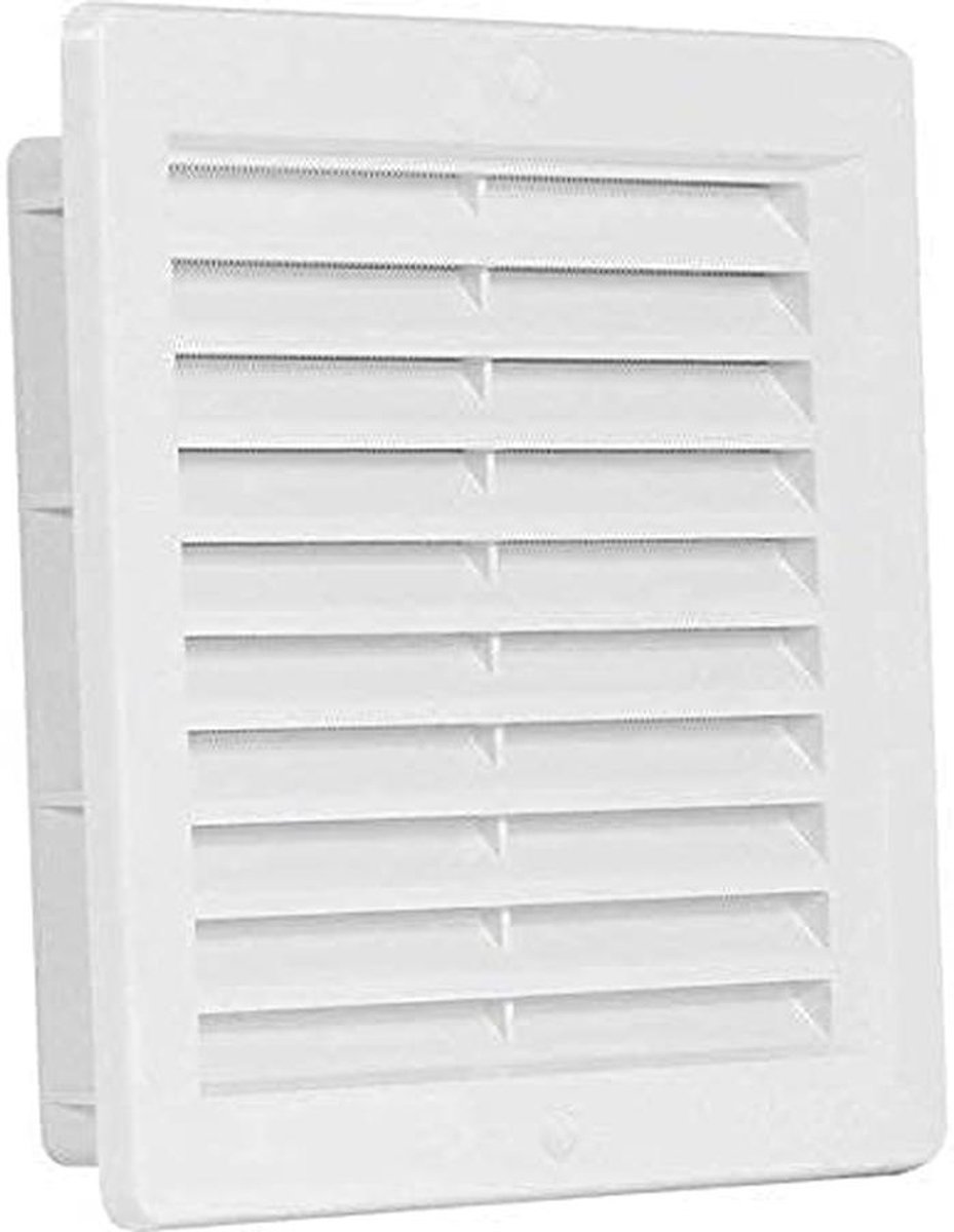 Ventilatierooster Afvoerrooster - Afzuigrooster Insectenhor - Ventilatie Binnen Buiten - ASA-kunststof UV-bestendig - 150 x 150mm - Wit