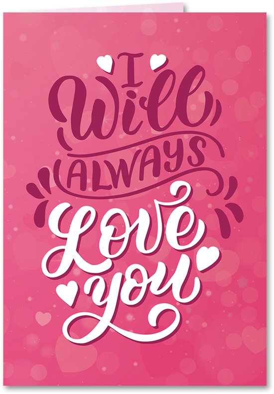 Muziekwenskaart - Valentijnskaart met muziek Whitney Houston - I will always love you - incl. envelop